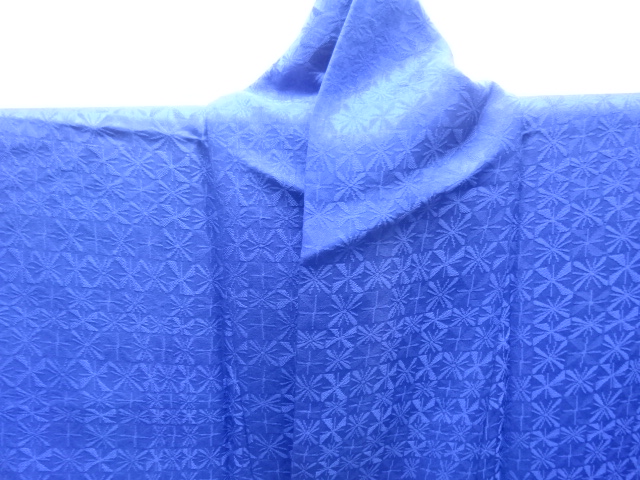  抽象模様織出し一ツ紋色無地着物